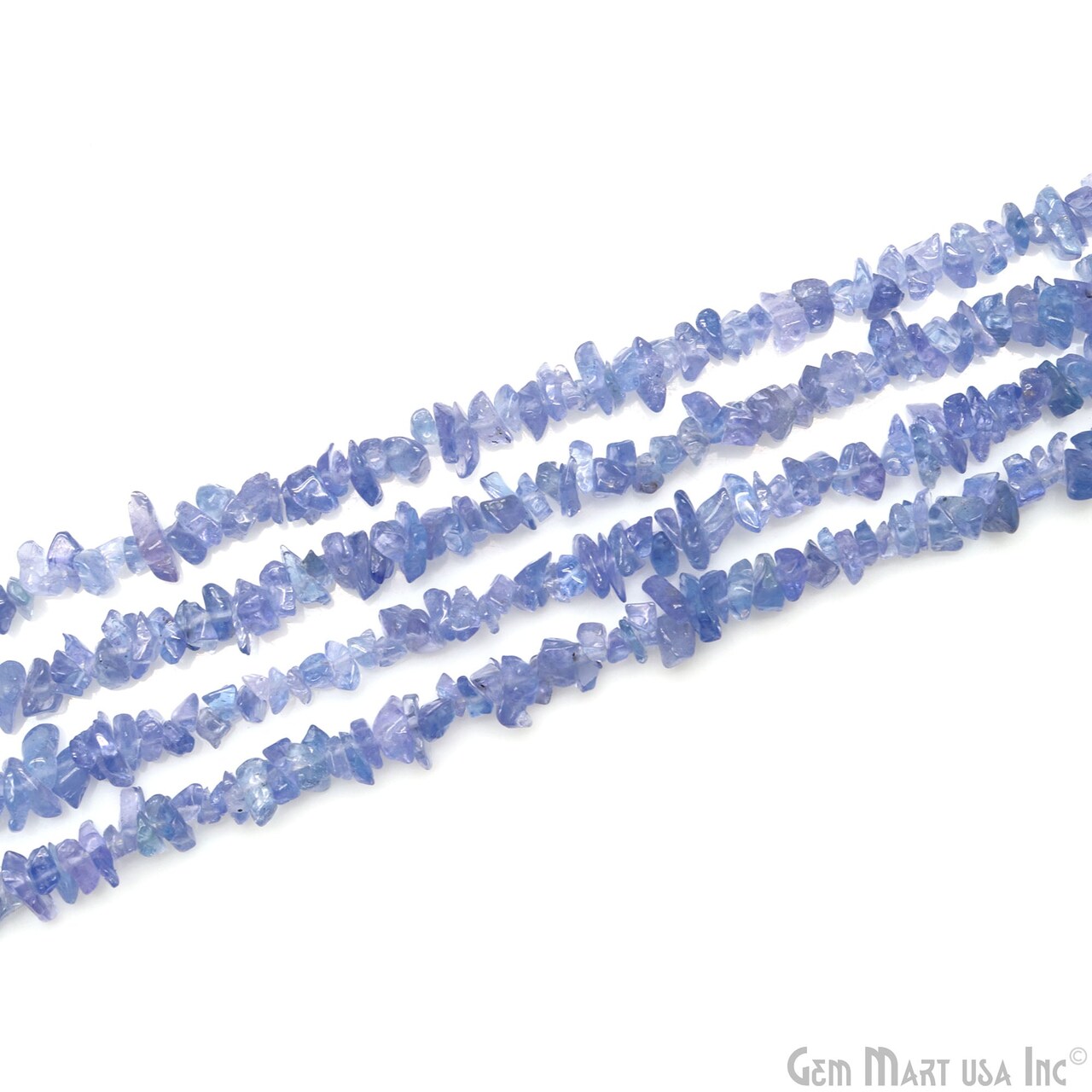 Tanzanite Chip Beads, 34 Inch, Natural Chip Strands, Drilled Strung Nugget Beads, 3-7mm, Polished, GemMartUSA (CHTZ-70001)